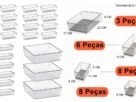 conjunto com 25 organizadores modulares em acrílico
