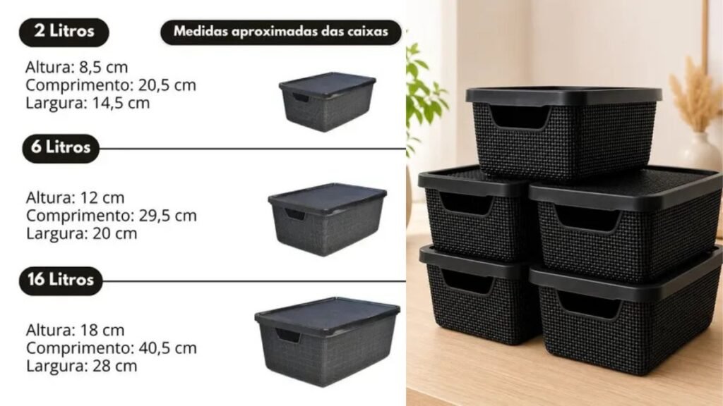 Caixa organizadora com tampa