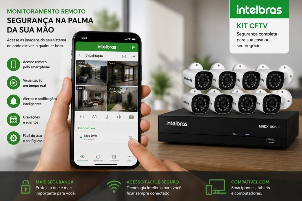 Kit CFTV Intelbras 8 Câmeras Vale a Pena? Review Completo do DVR MHDX 1008-C 9 Kit CFTV Intelbras 8 Câmeras