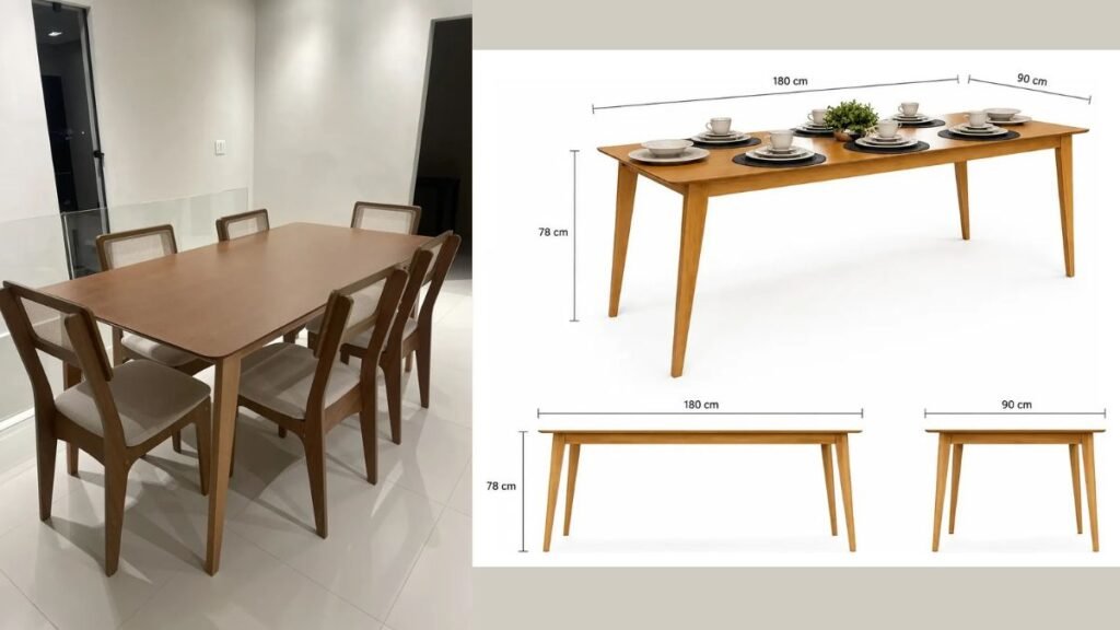Mesa de Jantar 6 Lugares Évora é boa? Review Completo e Vale a Pena? 1 Mesa de jantar MDF