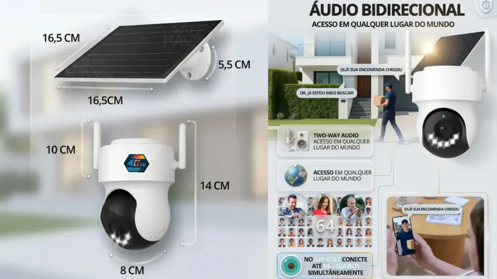 câmera solar 4G