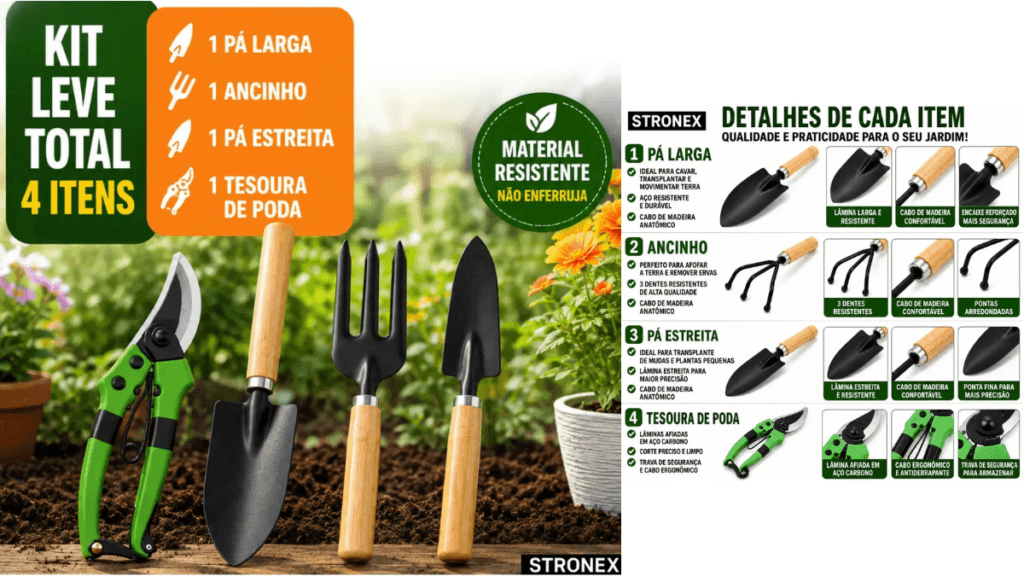 kit de jardinagem completo