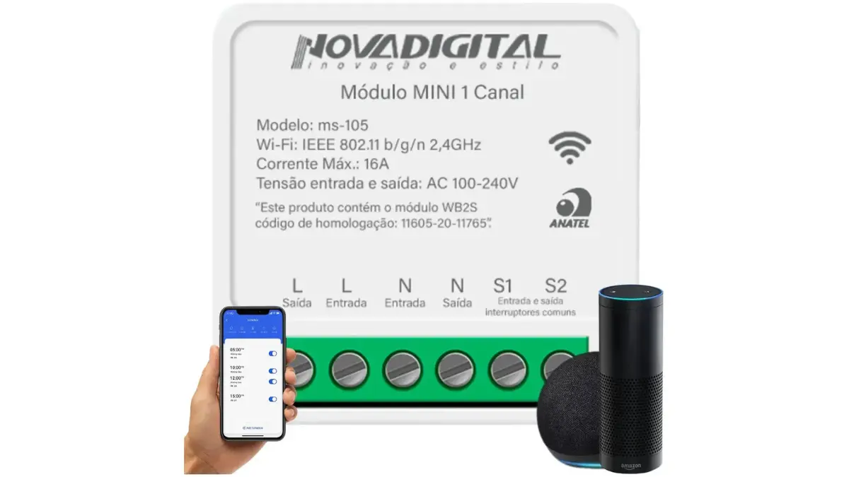 mini interruptor Wi-Fi inteligente NovaDigital MS-105: Review completo 1 NovaDigital MS-105